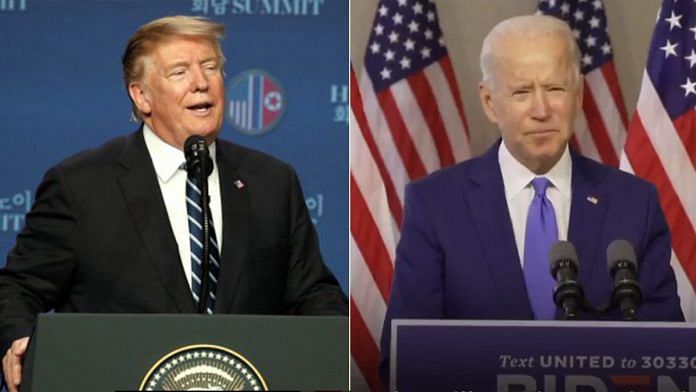 US President Donald Trump and former vice president Joe Biden