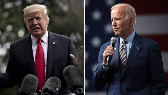 US President Donald Trump and former vice president Joe Biden