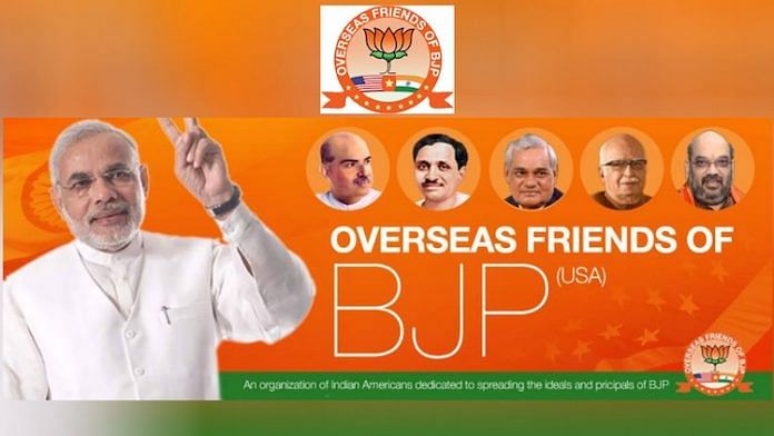 A poster for Overseas Friends of BJP-USA | Twitter