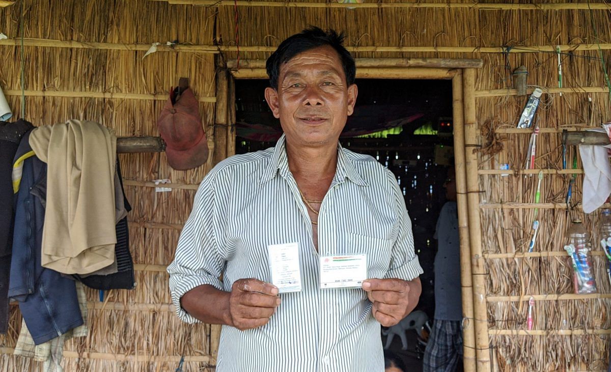 Many of Champu Khangpok's 383 residents, including Oinam Nabachandra Singh have had to enroll as voters of surrounding villages like Thanga | Yimkumla Longkumer | ThePrint