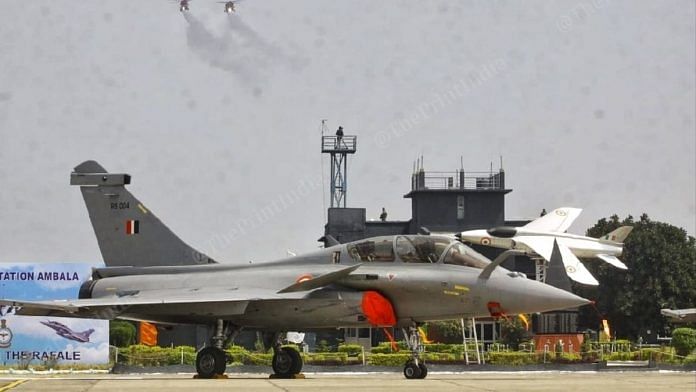 Rafale jet at the induction ceremony in Ambala. | Photo: Praveen Jain/ThePrint