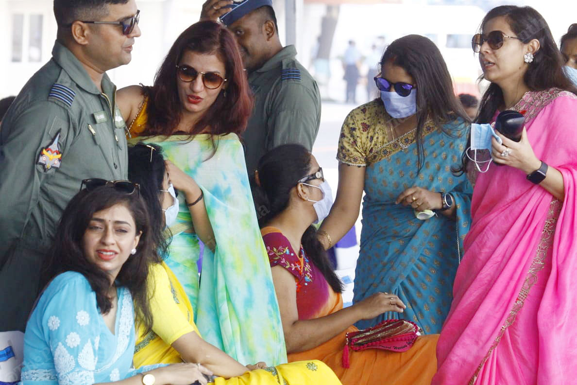 IAF pilots and their wives at the function | Photo: Praveen Jain | ThePrint