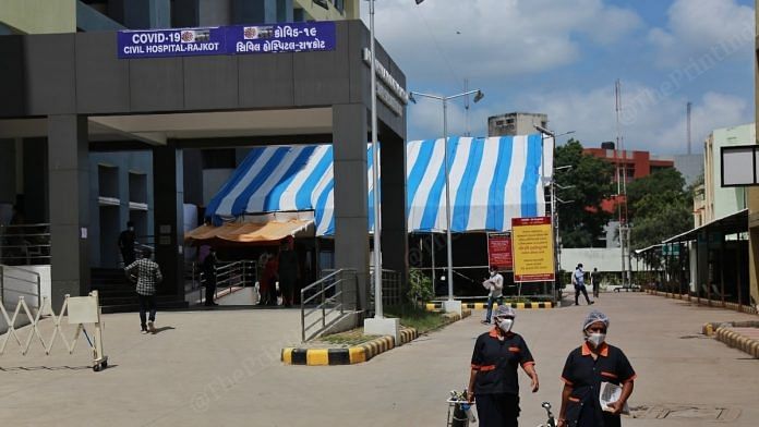 A separate building has been turned into Covid care unit at the Rajkot Civil Hospital. | Photo: Manisha Mondal/ThePrint