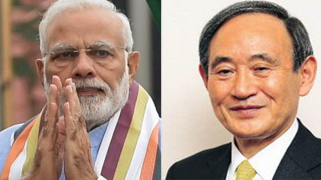 Prime Minister Narendra Modi and Japan PM Yoshihide Suga | Twitter