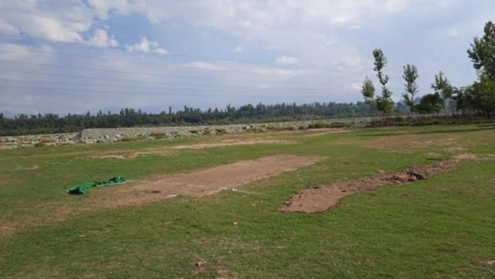 The cricket field in Nazneenpora, Shopian. | Photo: Azaan Javaid/ThePrint