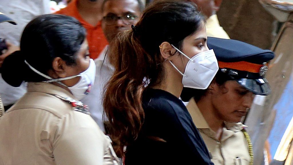 Actor Rhea Chakraborty being taken for medical examination after being arrested by the Narcotics Control Bureau in a drugs case Tuesday | ANI Photo