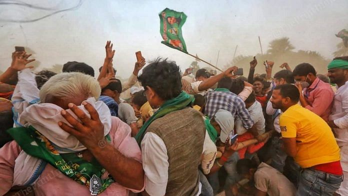 Crowds broke barriers at Bihar's Raghopur to hear and catch a glimpse of RJD leader Tejashwi Yadav ahead of the state's Assembly polls | Praveen Jain | ThePrint