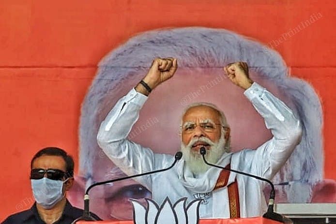 Modi attacked opposition party leader Tejaswi Yadav in his speech.| Praveen Jain | ThePrint