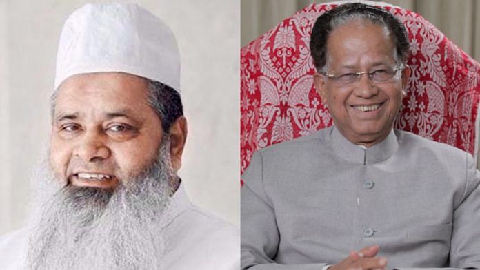 AIUDF chief Maulana Badruddin Ajmal and Congress leader Tarun Gogoi | Commons