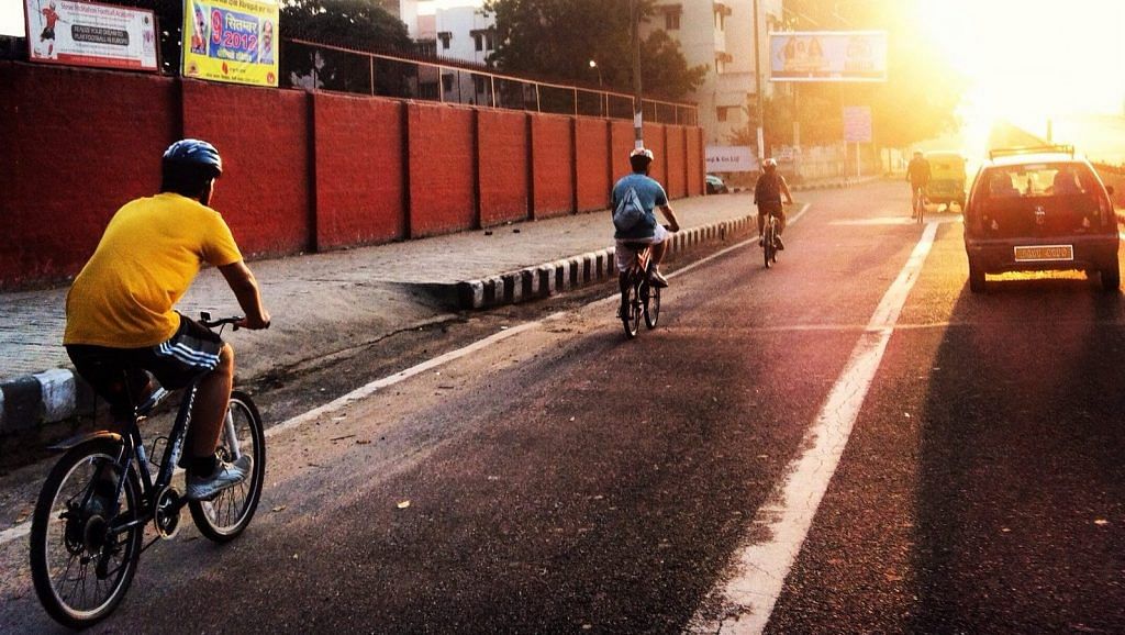 Representational image of cyclists in Delhi's Hauz Khas area | Wikimedia Commons