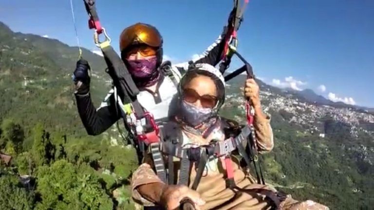 ‘Wanted to know how it feels to fly’ —  82-year-old grandmother is Sikkim’s oldest paraglider