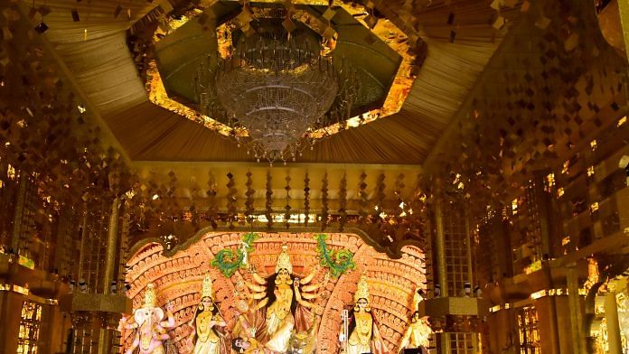 A Durga Puja pandal in Kolkata on 20 October