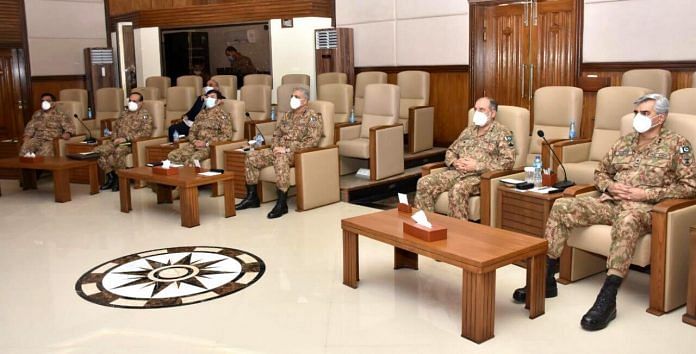 Pakistan Army officers at Corps Headquarters in Peshawar | @OfficialDGISPR