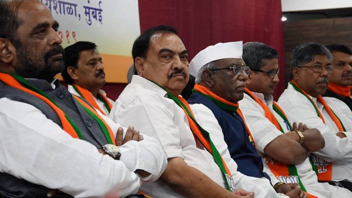 Eknath Khadse (second from left) with several BJP leaders during a party workshop in Mumbai on 15 November 2020 | ANI File Photo
