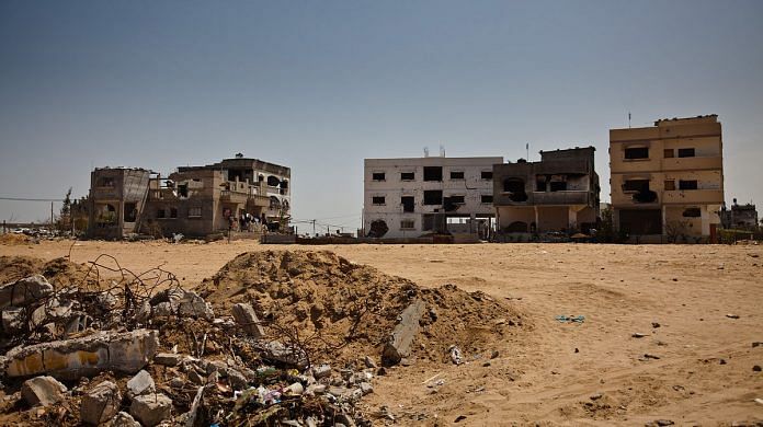 File photo of damaged houses in Gaza Strip