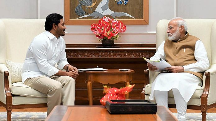 File image of Andhra Pradesh CM Jagan Mohan Reddy meeting Prime Minister Narendra Modi | Photo: ANI