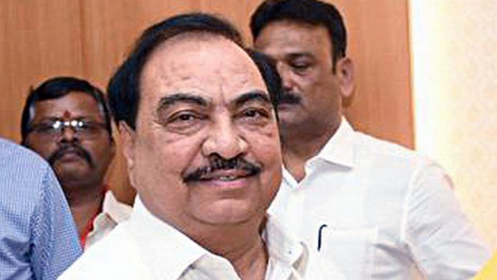 Senior Maharashtra leader Eknath Khadse has quit the BJP and plans to join the rival NCP | File photo: ANI