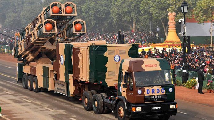 DRDO's Nirbhay missile at the Republic Day parade | Photo: PIB via Wikipedia