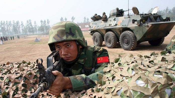 Representational image of a Chinese People's Liberation Army soldier at a base in Qinyang, China