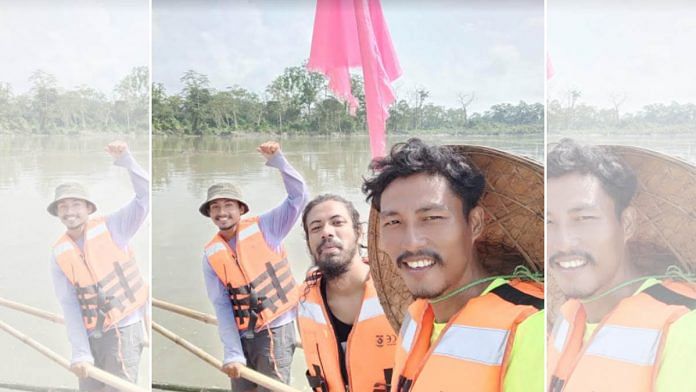 From left: Shekhar Bordoloi, Nayan Bordoloi and Rishan Doley during the expedition | By special arrangement