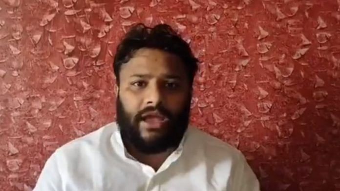 Screengrab from video posted by AAP MLA Kuldeep Kumar on Twitter, in which he denies allegations levelled against him | Twitter @kuldeepkumarAAP