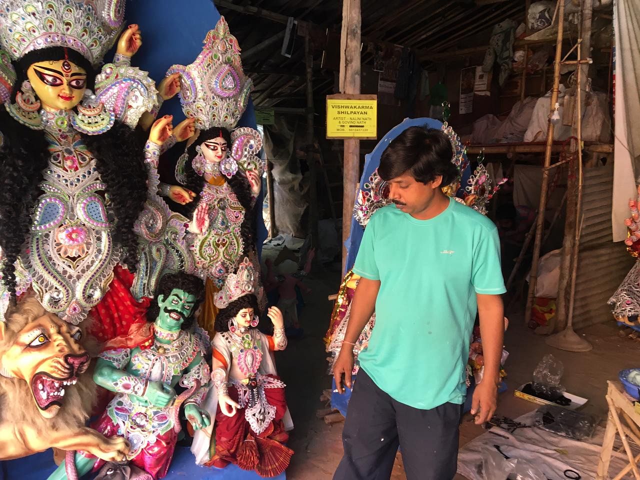 Govind Nath, an artisan at C.R. Park’s Kali Bari | Sravasti Dasgupta