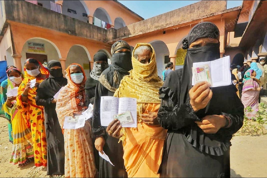 Women voters belonging to different religions have come to cast their votes in Maharajpur Village | Praveen Jain | ThePrint
