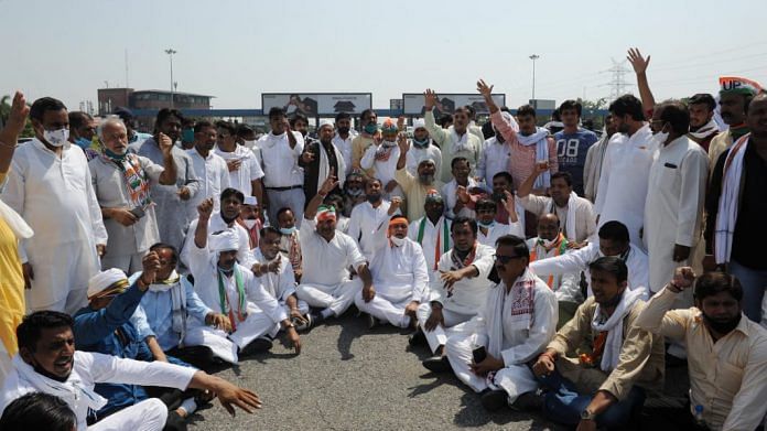 Congress party workers stage a protest in Uttar Pradesh's Noida | Suraj Singh Bisht | ThePrint