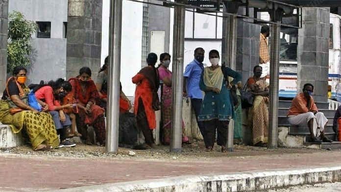 Passengers at the KSRTC bus terminal complex in Thiruvananthapuram. | Photo: Praveen Jain/ThePrint