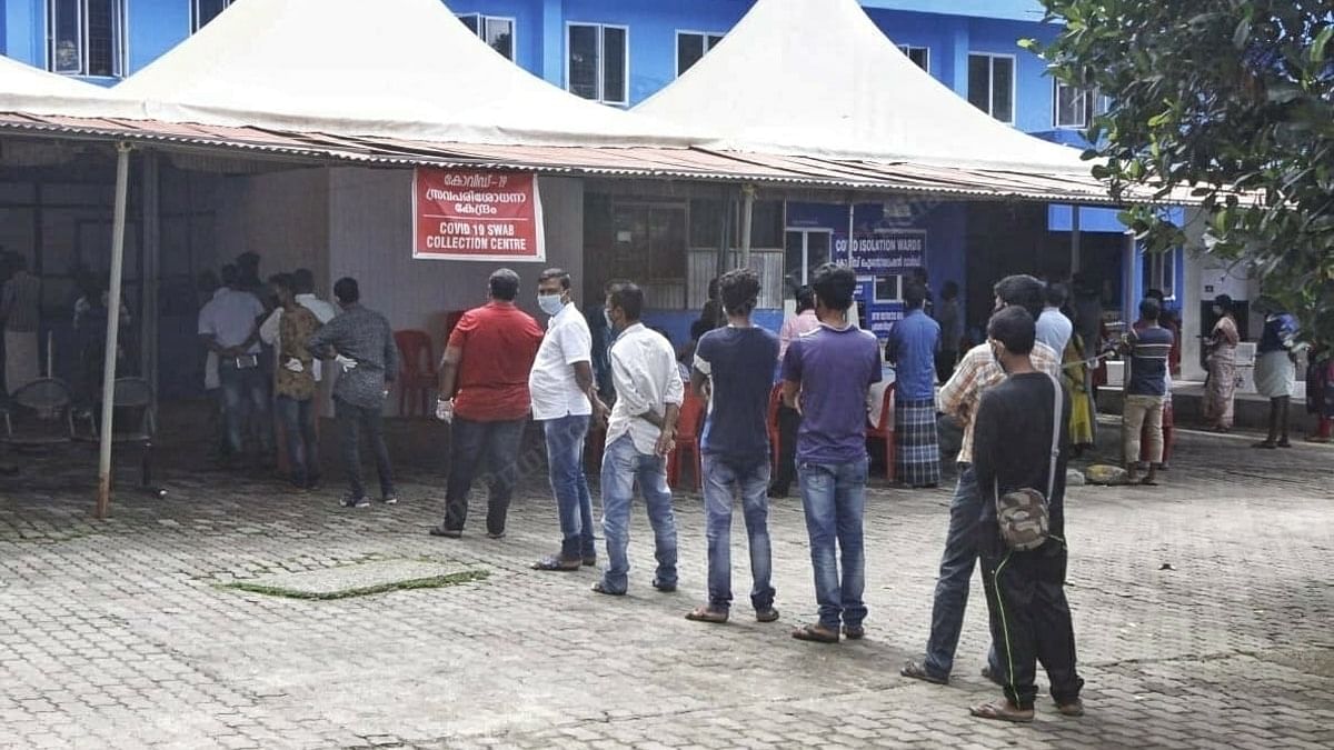 A Covid-19 testing centre in Kerala. | Photo: Praveen Jain/ThePrint