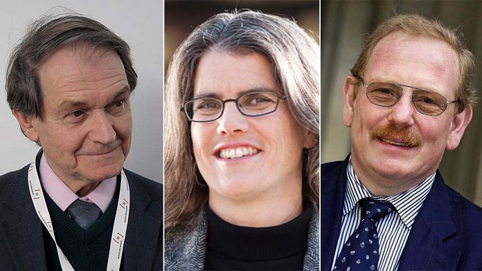 (L-R) 2020 physics Nobel winners Roger Penrose, Andrea Ghez, and Reinhard Genzel | Credit: Wikipedia/MIT News