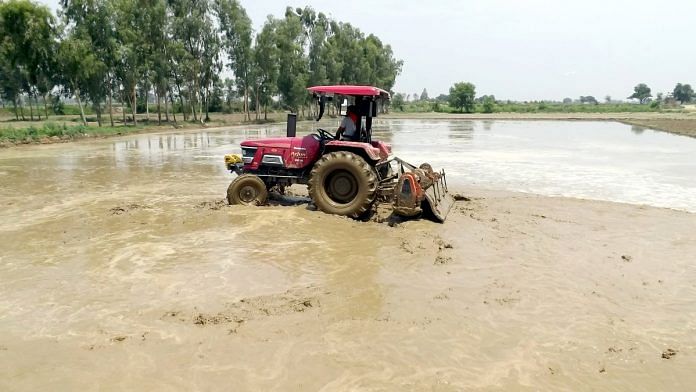 Representational image. | A file photo of a farmer plowing his fields with a tractor in Jalandhar. | Photo: ANI