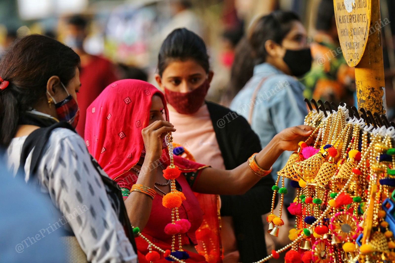 People buy props for Diwali celebrations | Photo: Suraj Singh Bisht | ThePrint
