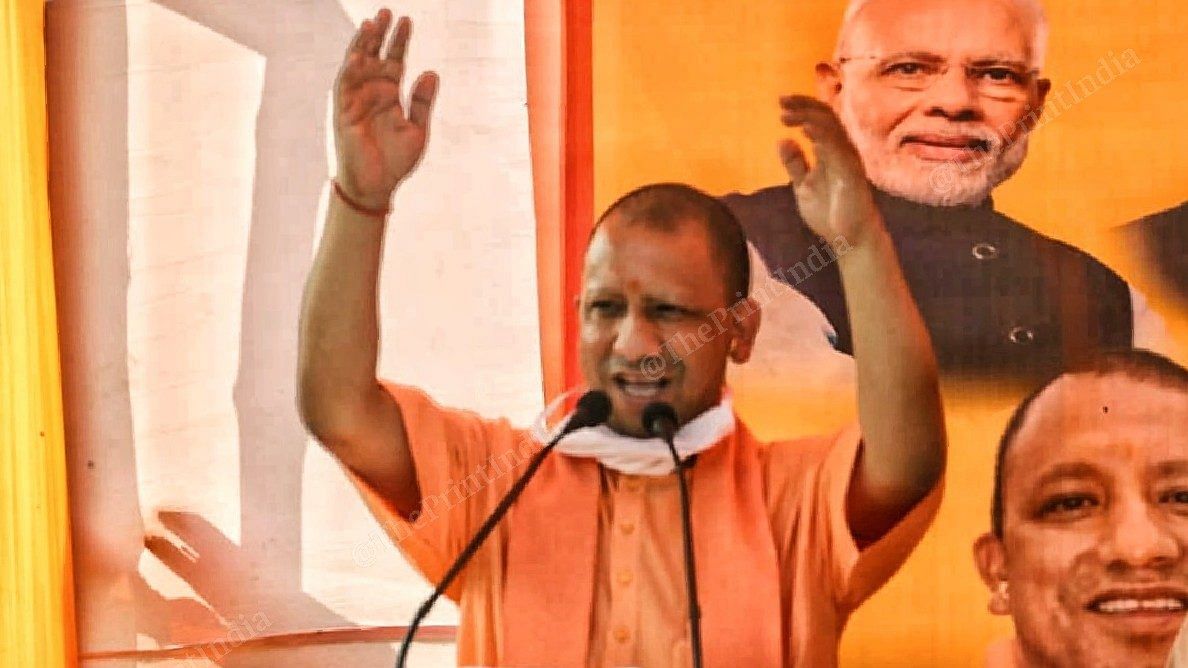 Uttar Pradesh Chief Minister Yogi Adityanath addressing public during election rally in Darbanga | Praveen Jain | ThePrint File photo of Uttar Pradesh Chief Minister Yogi Adityanath addressing a rally | Praveen Jain | ThePrint