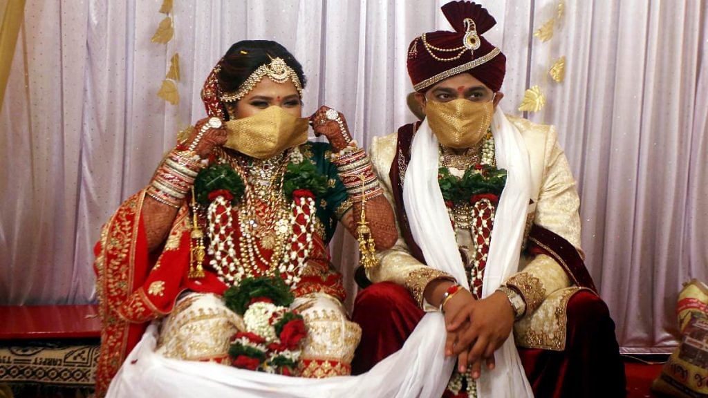File image of a couple getting married during the pandemic | Representational image | ANI