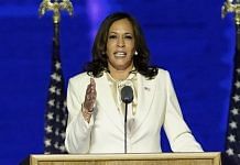 US Vice President-elect Kamala Harris delivers victory speech at Wilmington, Delaware on Saturday, 7 November 2020. AP/PTI Photo
