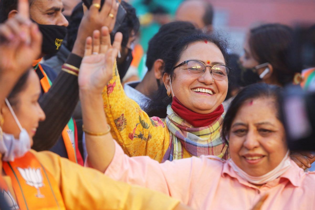 Women dance as BJP wins the Bihar elections | Photo: Praveen Jain | ThePrint