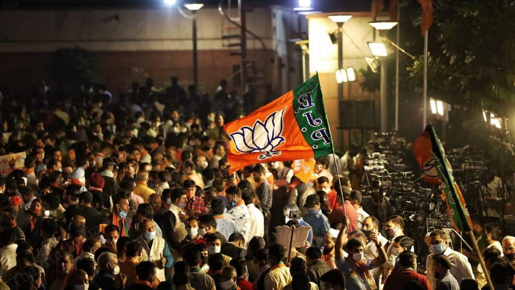 Representational image of BJP workers and supporters | Manisha Mondal | ThePrint
