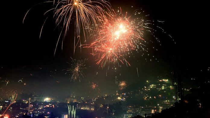 File photo | Fireworks illuminate the sky during Diwali celebrations, in Mandi, 14 Nov 2020 | PTI