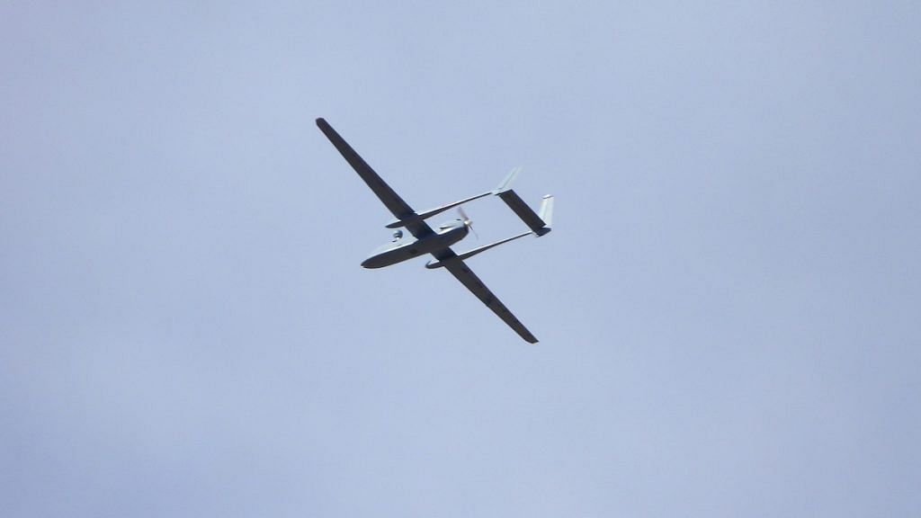 File photo | IAF drone seen flying in Leh on 18 Nov 2020 | ANI