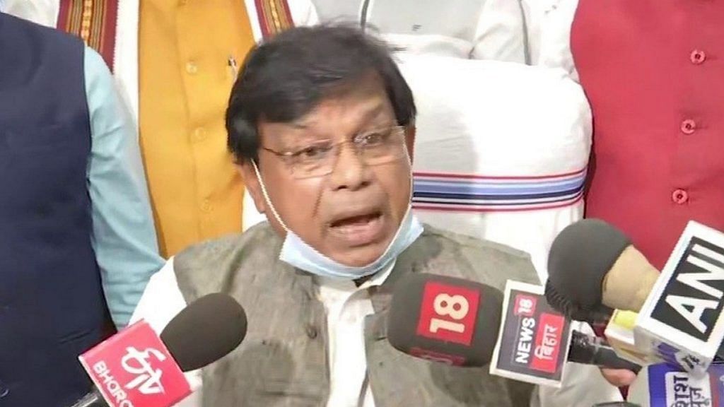 Mewa Lal Choudhary resigned as minister an hour after taking charge of Bihar's education department | Photo: ANI | Twitter
