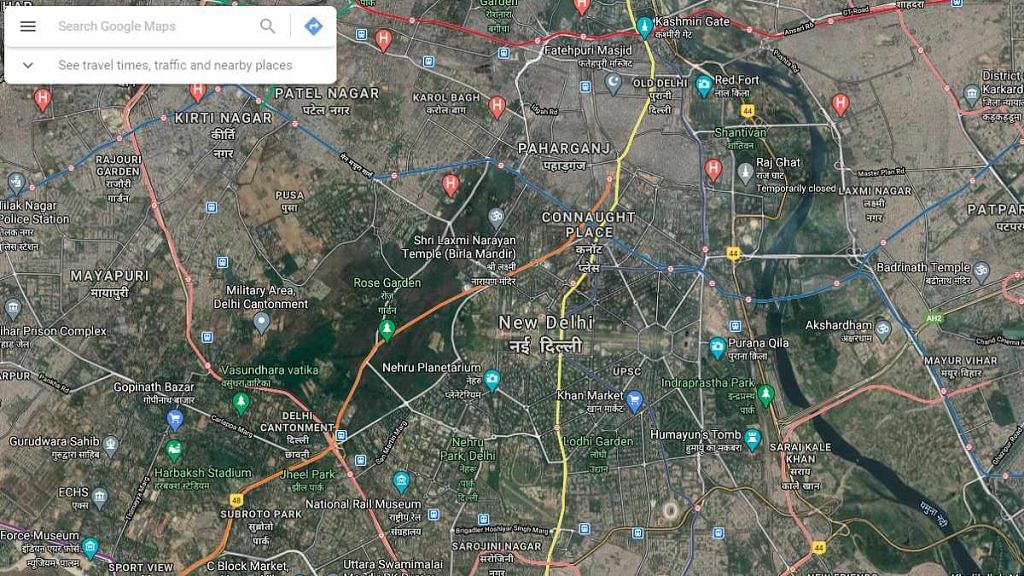 A screenshot of the New Delhi map | Google