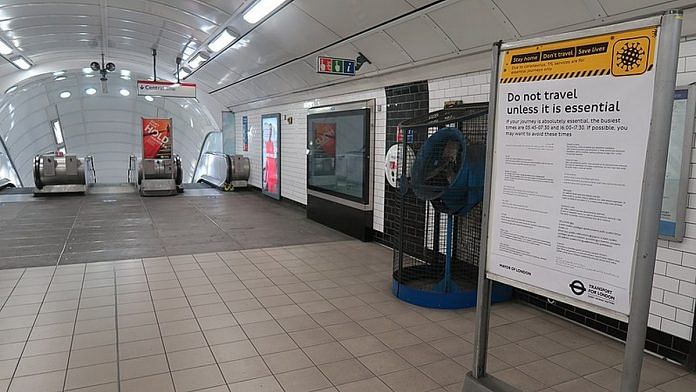 File photo of Notting Hill gate underground station in London during the lockdown in UK | Commons