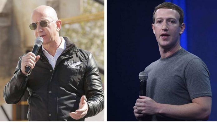 File image of Mark Zuckerberg and Jeff Bezos | Bloomberg