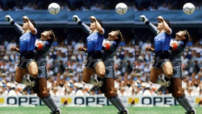 The moment of the Hand of God Goal, 1986 | Wikimedia