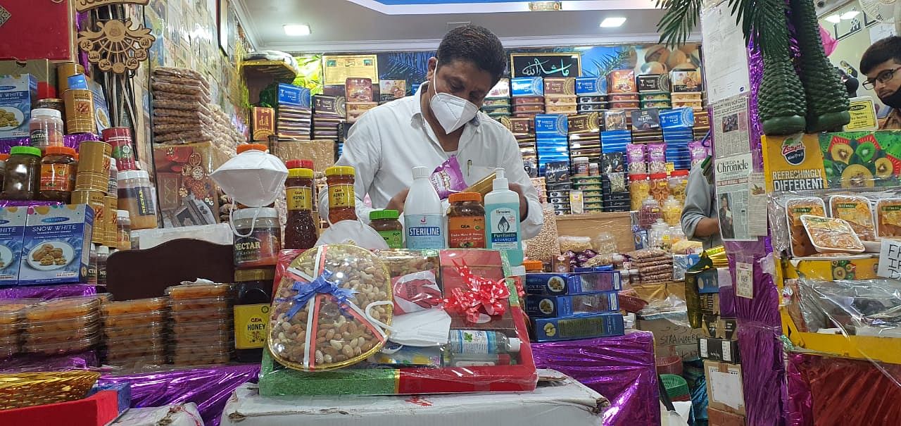 Diwali gift hampers with dry-fruits and hand sanitisers, among other things, on sale in Bengaluru | By special arrangement