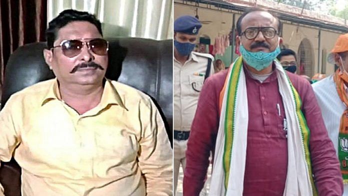 File photos of RJD candidate Anant Kumar Singh (left) and sitting BJP MLA Sanjiv Chaurasia. | Photo: ANI/Twitter