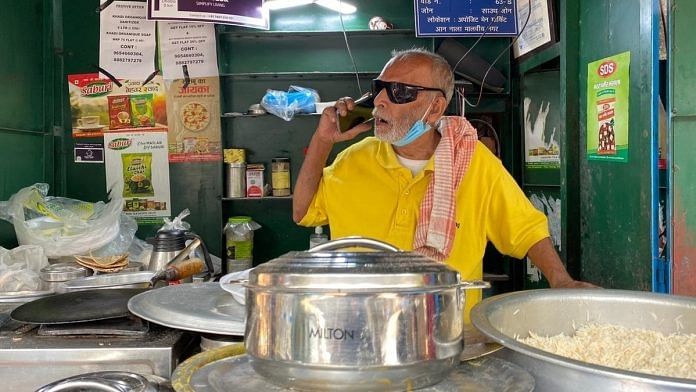 Baba Ka Dhaba owner at his eatery in New Delhi's Malviya Nagar. | Photo: Revathi Krishnan/ThePrint