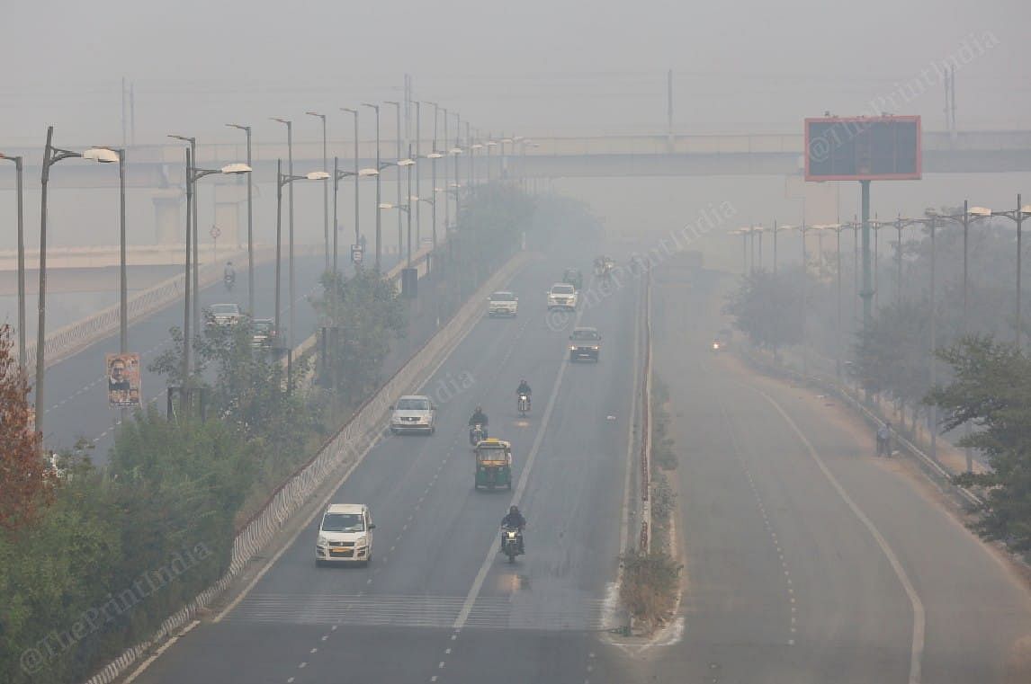 The city was enveloped in smog. This is near | Photo: Suraj Singh Bisht | ThePrint