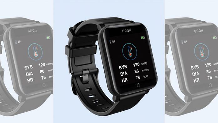 GOQii Smart Vital. The fitness tracker monitors body temperature, blood oxygen saturation, heart rate and blood pressure.